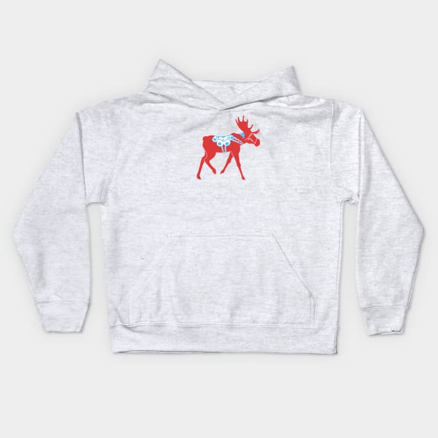 Dala Moose Kids Hoodie by CloudWalkerDesigns